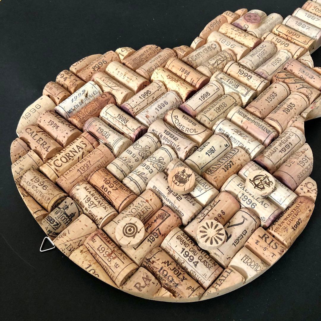 ヴィンテージワインコルク コルクアート エレキギター ハンドメイド