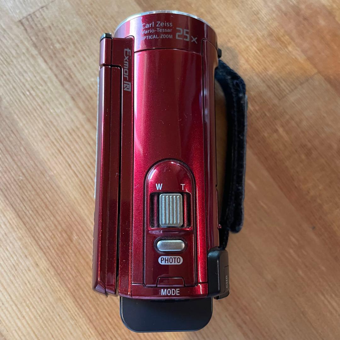 動作確認済＞ ソニー HDR-CX170 赤 大容量バッテリー SDカード 付