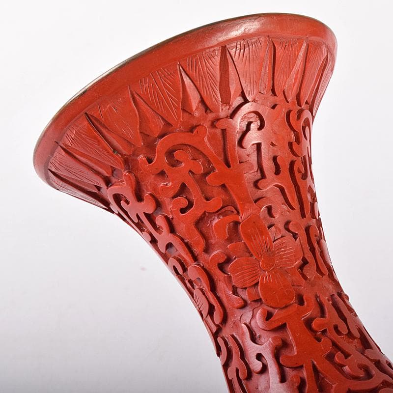 中国剔紅堆朱内七宝花文瓶VR7912