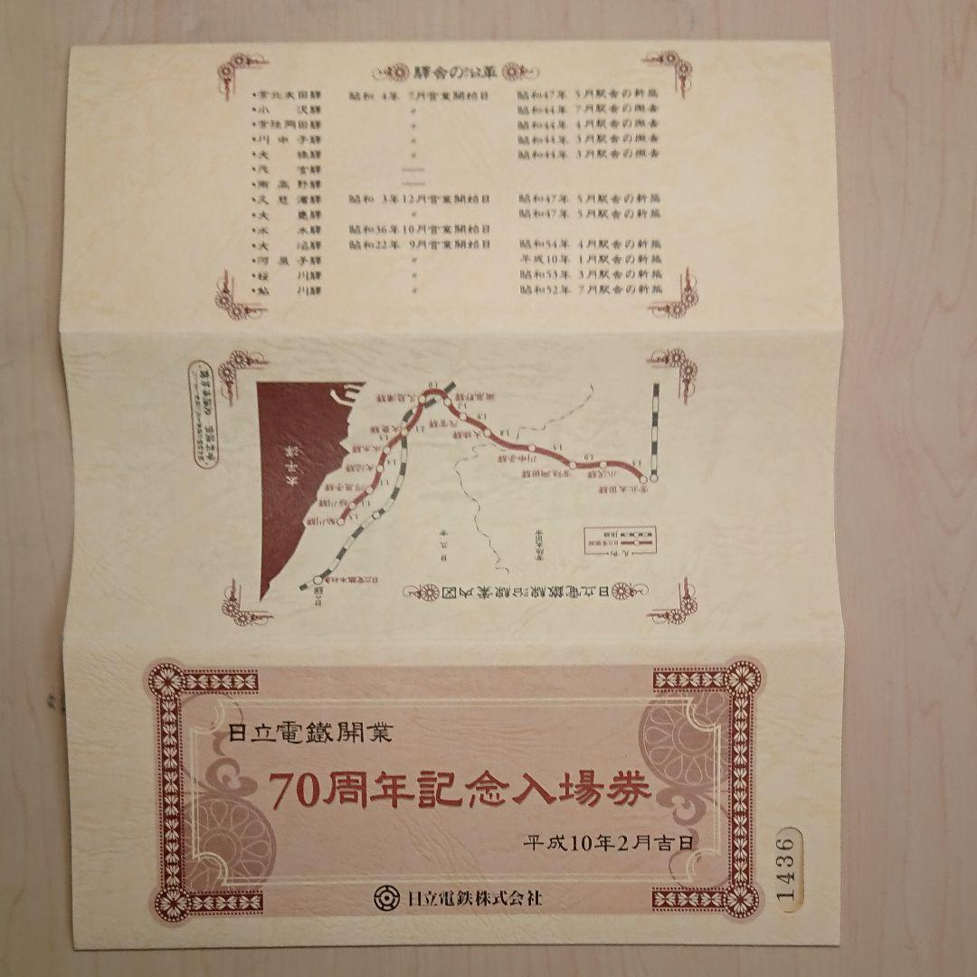 日立電鉄開業70周年記念入場券