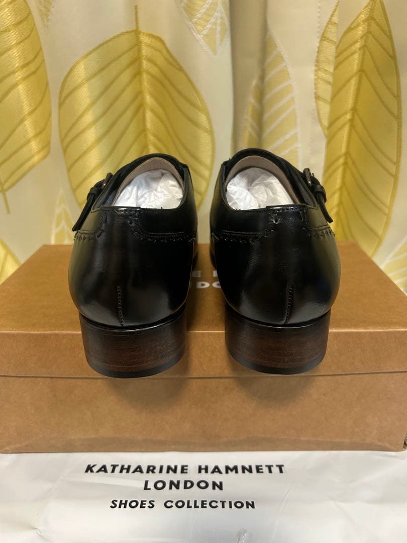 KATHARINE HAMNETT ブラックレザーシューズ　26cm