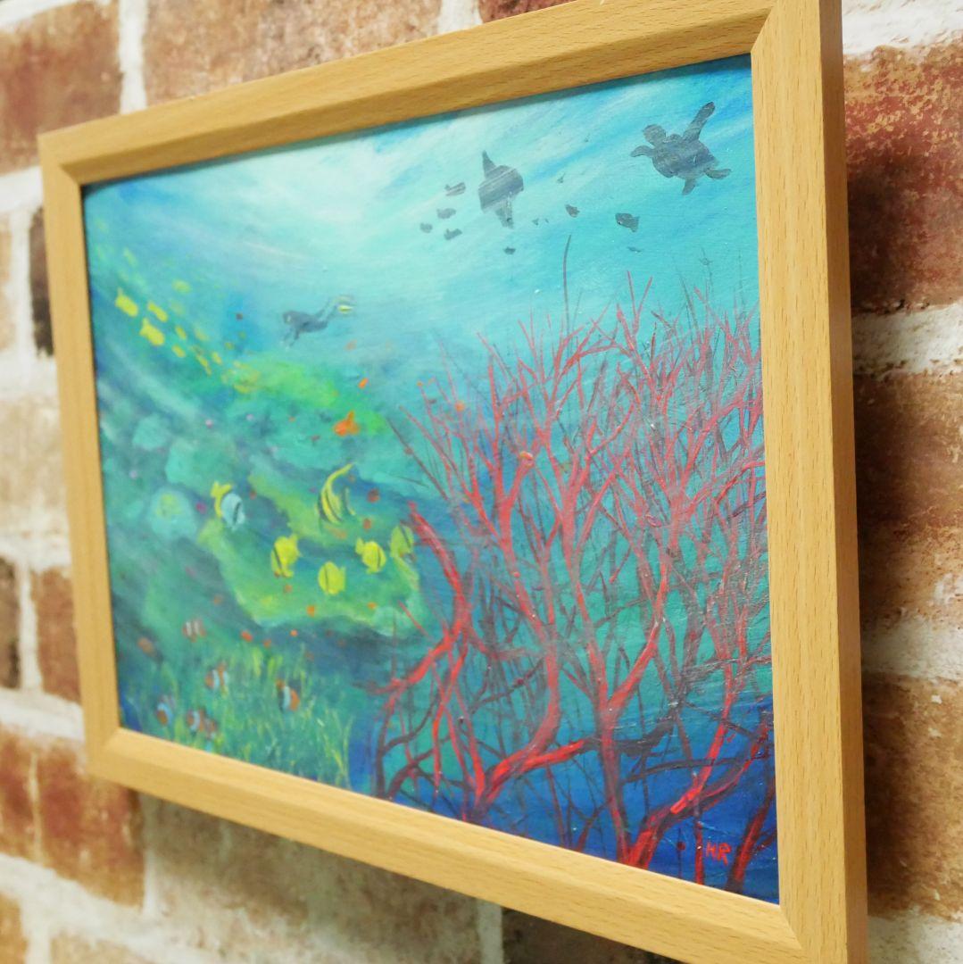 油絵 絵画 【海中風景】