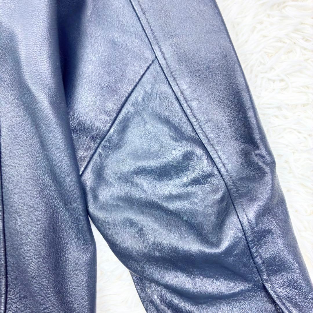 コムサイズム ラムレザー 羊革 シングルライダース レザージャケット