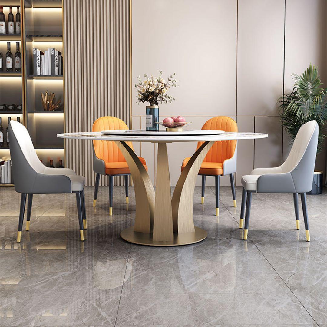 ダイニングセットテーブル150cm＋チェア6脚&ターンテーブル