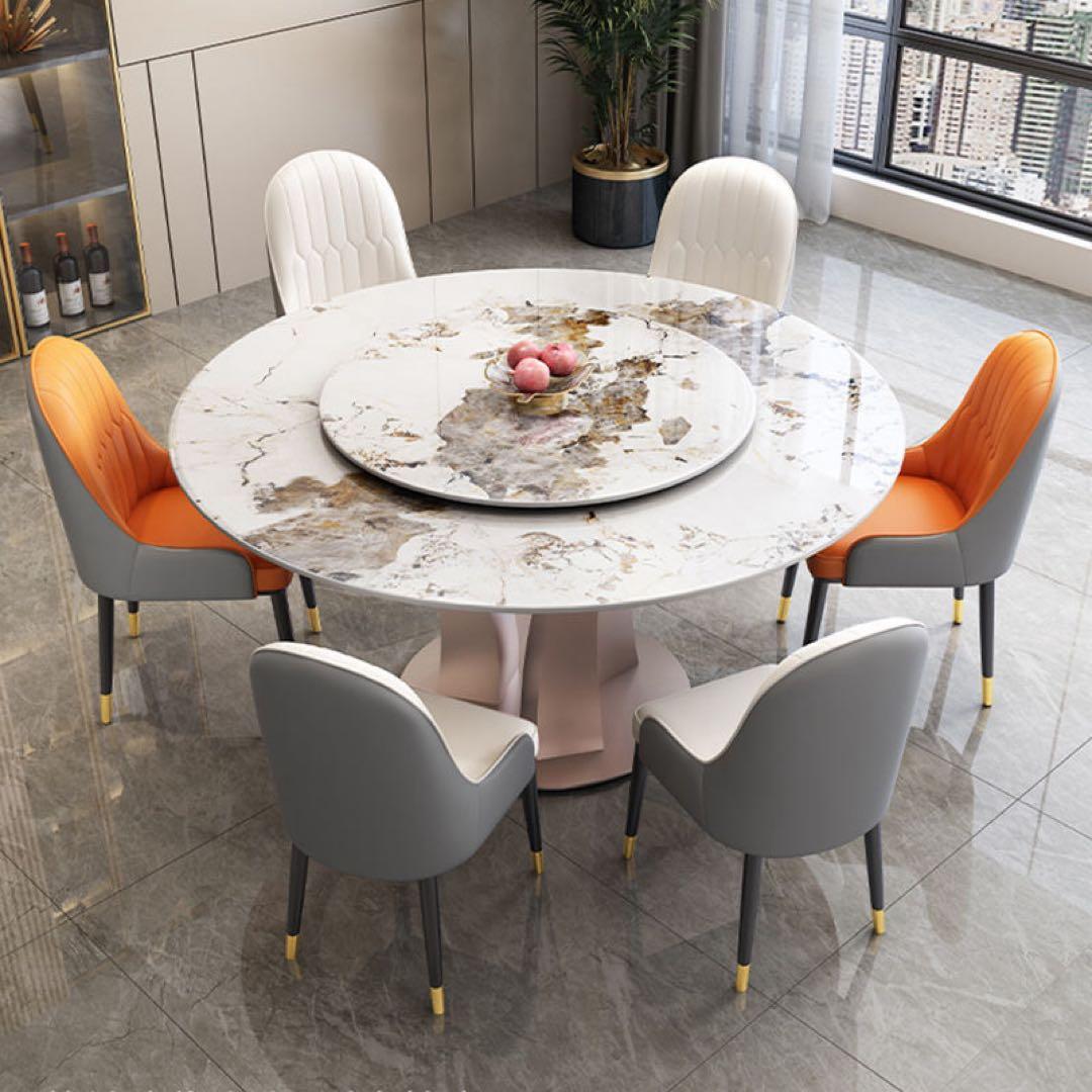 ダイニングセットテーブル150cm＋チェア6脚&ターンテーブル