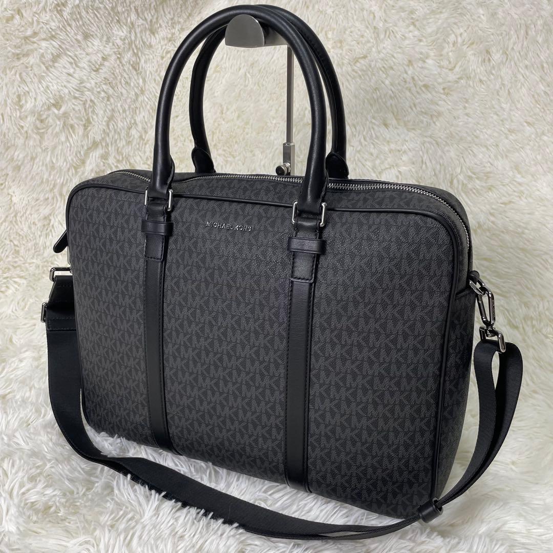 美品 MICHAEL KORS HUDSON コミューター ビジネスバッグ 黒