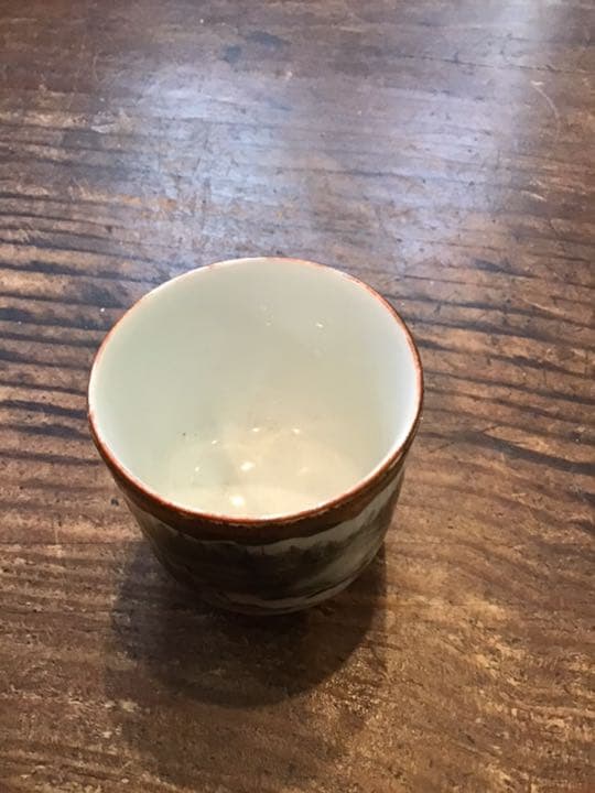 細密画富士山風俗画湯呑 明治期 九谷焼