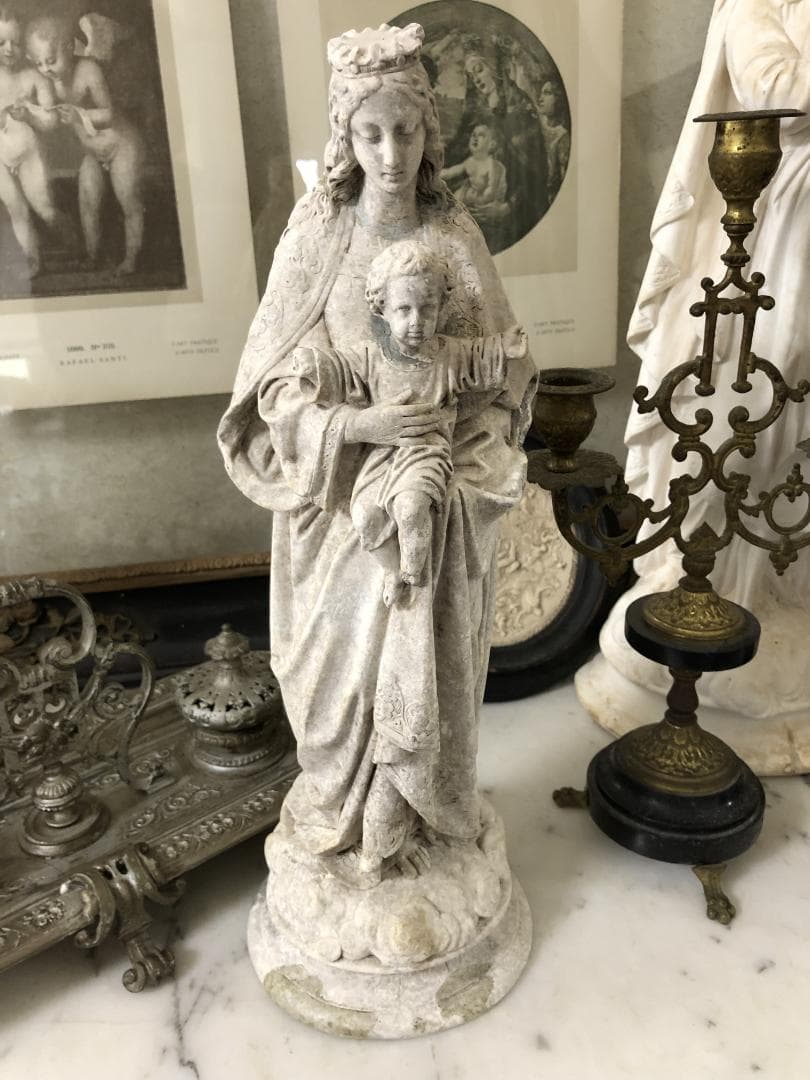 フランスアンティーク 聖母子像 マリア像 サルバトーレ・マルキ サイン