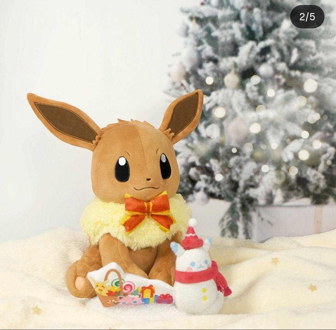 1/21まで値下げ　台湾　イーブイ　ピカチュウゆきたるま　クリスマスぬいぐるみ