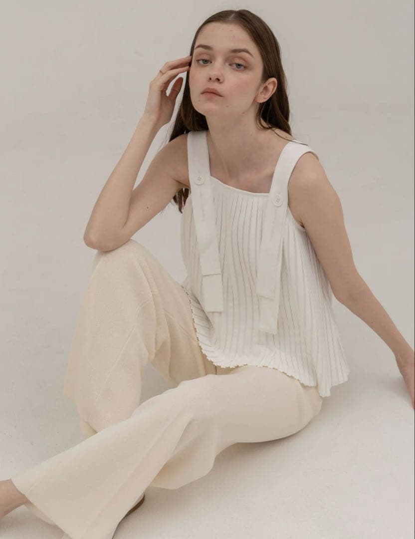 トップス UNOF PLEATS TANK TOP