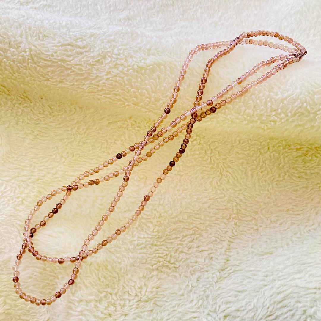 いろいろアレンジ】スモーキークォーツの天然石ロングネックレス