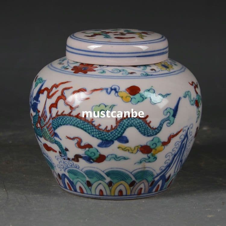 斗彩龍鳳紋紅胎天字壺茶壺 景徳鎮 陶磁器 装飾品 現代工芸品 美術品 置物