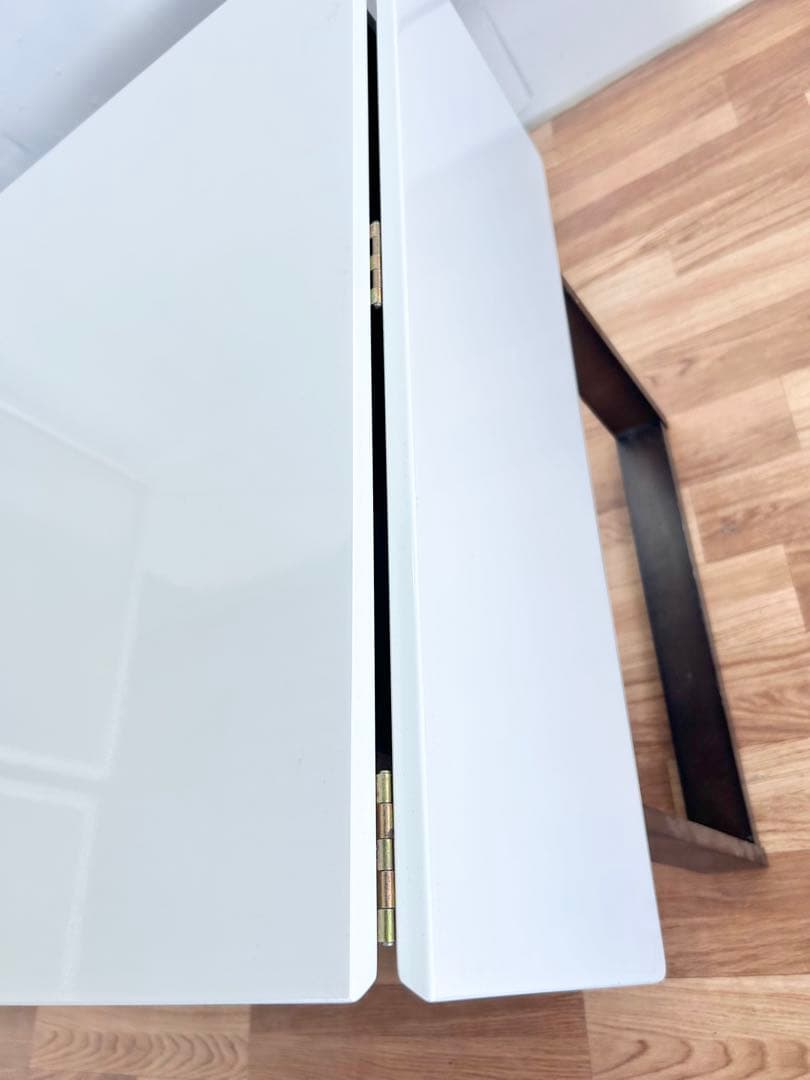 K.ダイニングテーブル　机　折りたたみ　白　ホワイト　黒