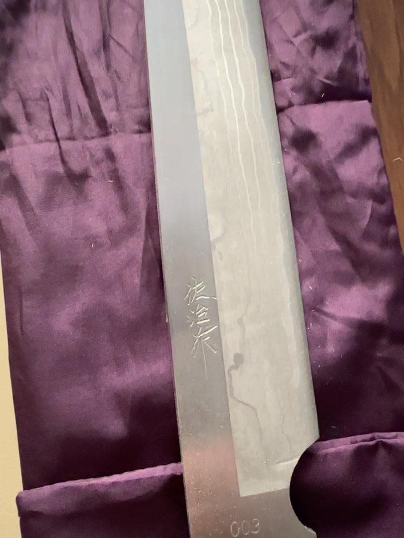 佐治武士 剣鉈 和式ナイフ シースナイフ 木製鞘付 ■ 多層多層鋼 ダマスカス