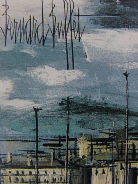 ベルナール ビュッフェ、「船」、希少な画集より、新品高級額・額装付