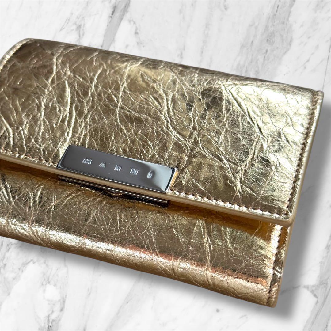 MARNI マルニ Prisma Wallet ゴールド プリズマ 財布 ミニ - メルカリ