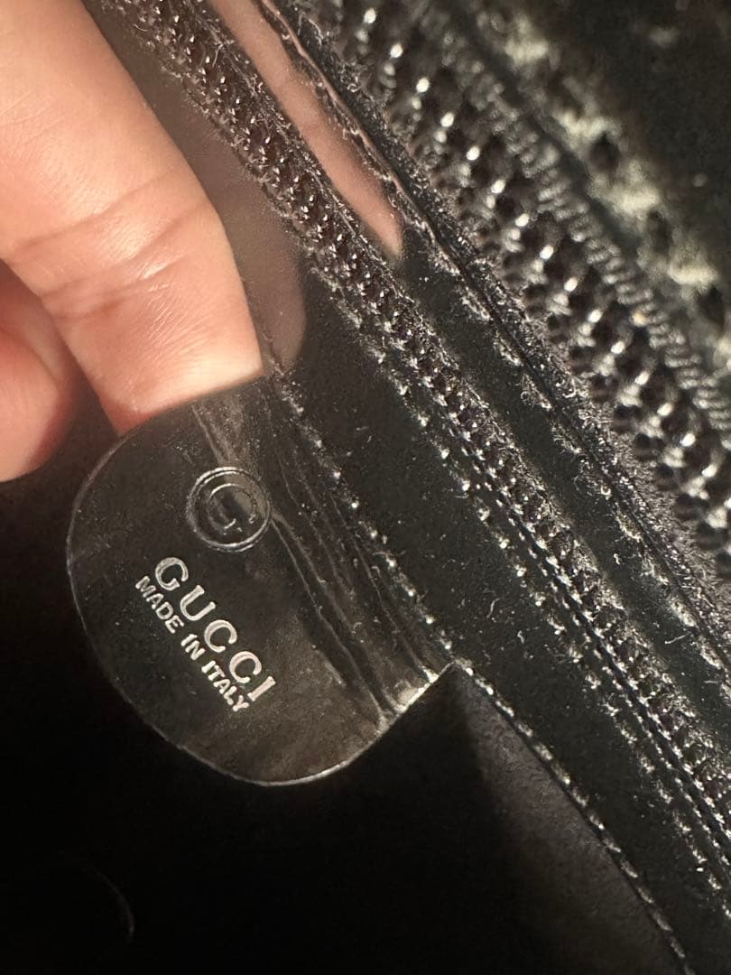 GUCCI ブラック バンブーレザービジネスバッグ