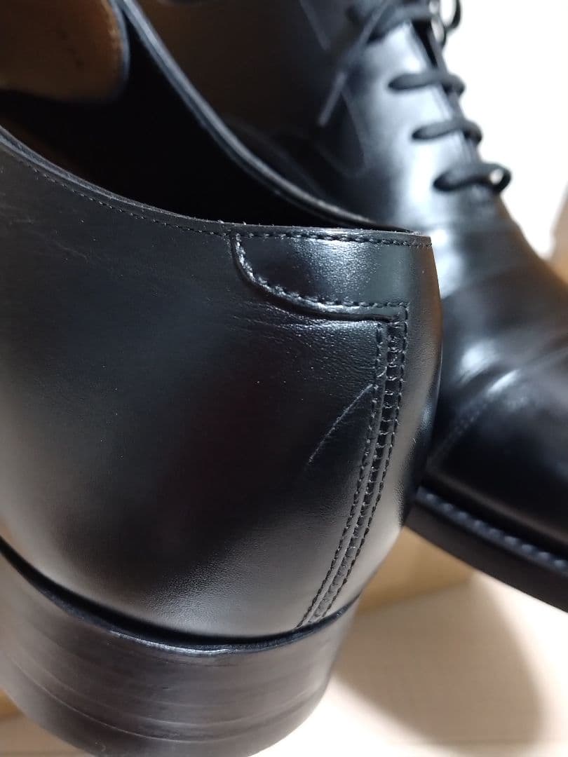 三陽山長 友二郎 ラバーソール 9 1/2 ブラック【美中古】ストレートチップ