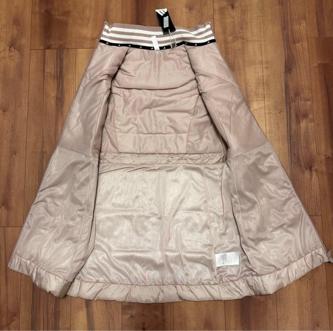 ベスト　ワンピース　ウエスト絞れます　秋冬　中綿　ジャケット　ベージュ　サイズL