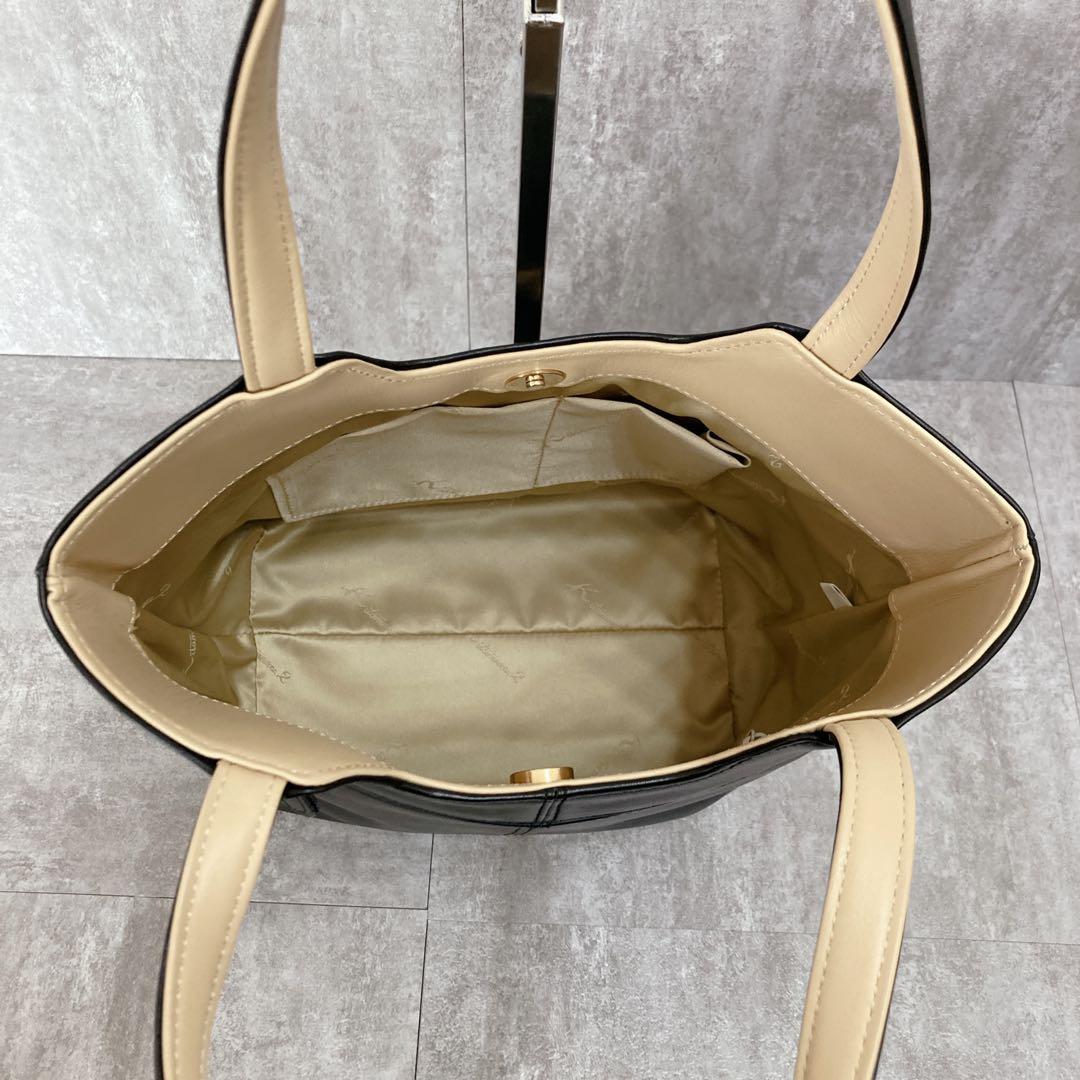 【未使用級】kitamura キタムラ カットワークロゴ　本革 レザー トート