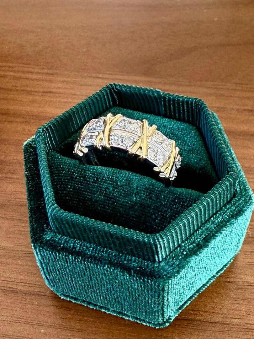 専用　ゴージャス　ダイヤモンド　pt900 プラチナ　k18 リング　13.5号