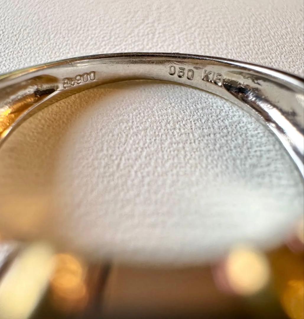 専用　ゴージャス　ダイヤモンド　pt900 プラチナ　k18 リング　13.5号