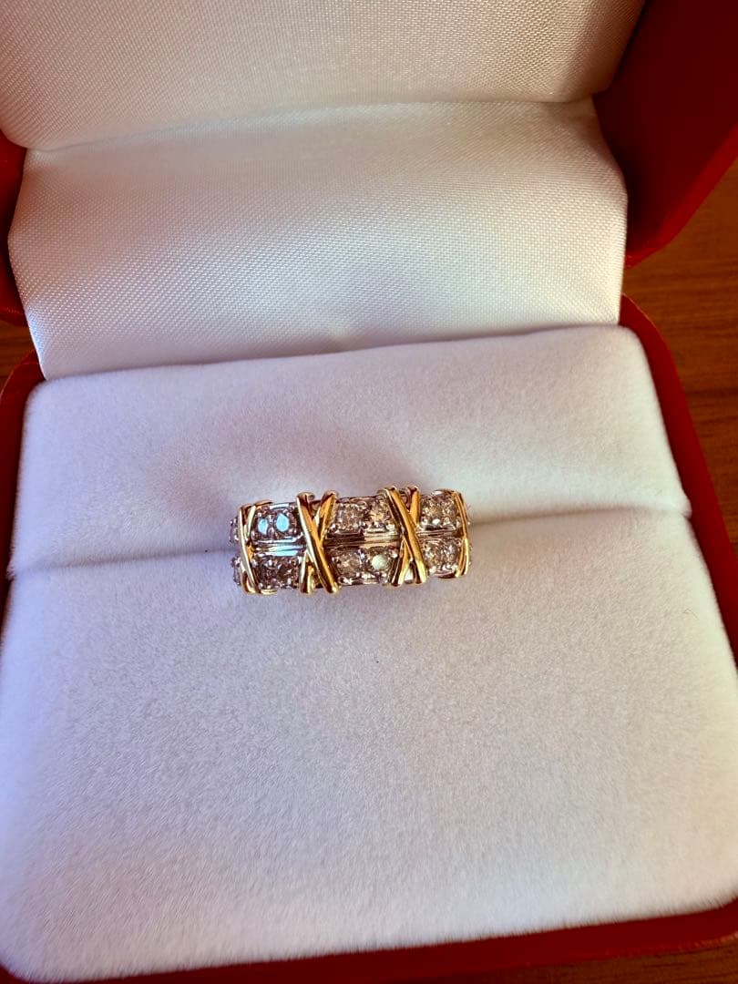 専用　ゴージャス　ダイヤモンド　pt900 プラチナ　k18 リング　13.5号