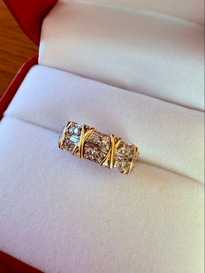 専用　ゴージャス　ダイヤモンド　pt900 プラチナ　k18 リング　13.5号