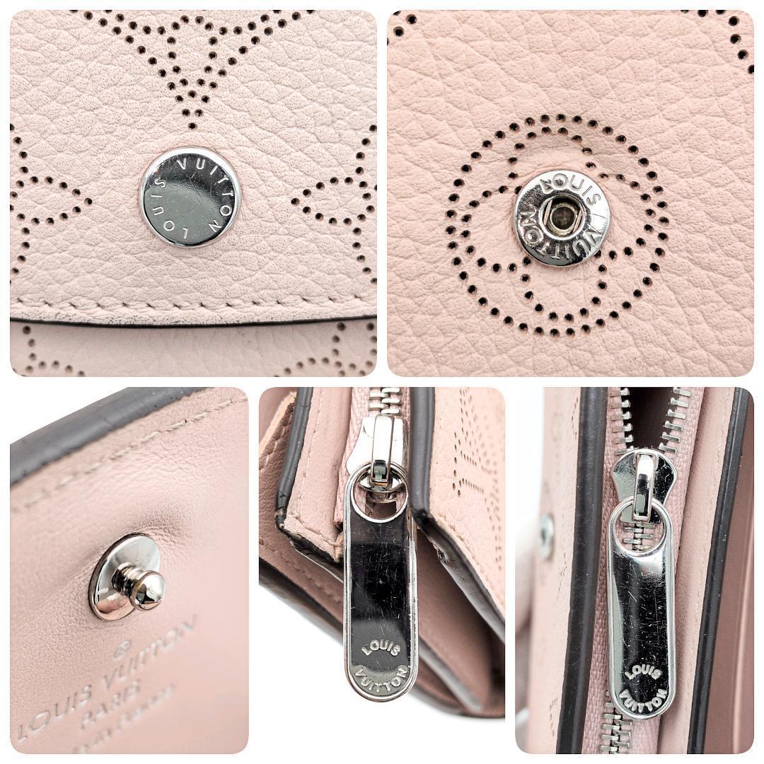 【美品】ルイヴィトン マヒナ コンパクト 二つ折り財布 ピンク ※鑑定済み