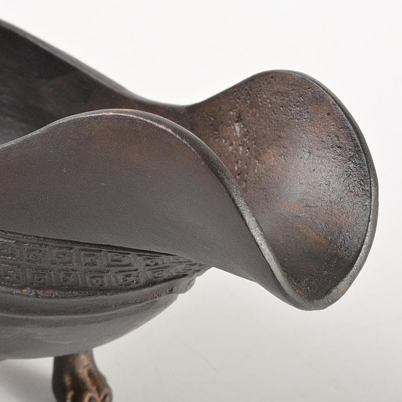 中国　古銅　雷文　神獣持ち手　匜　爵杯　C　5920