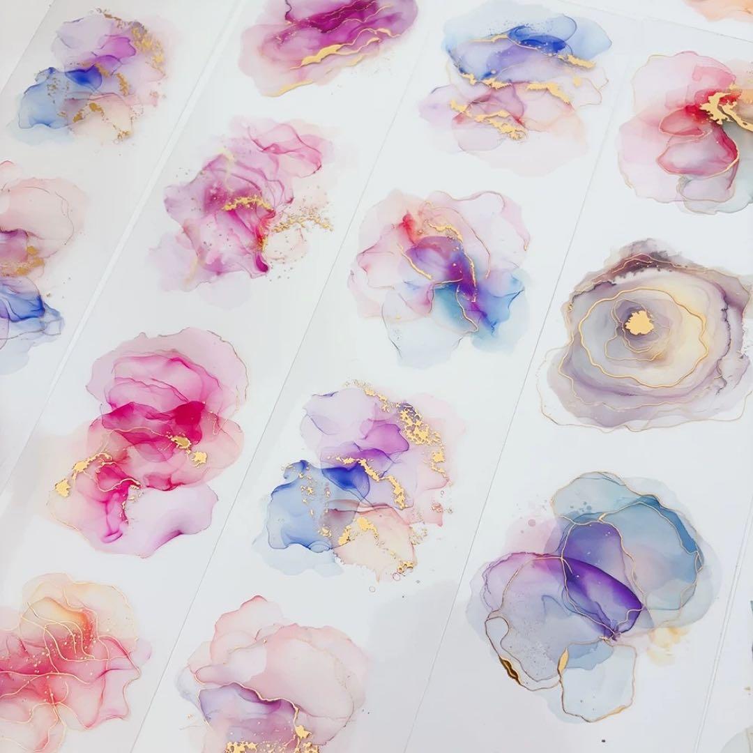 简单手帐《幻彩色块》海外マスキングテープ　マステ 【2283】