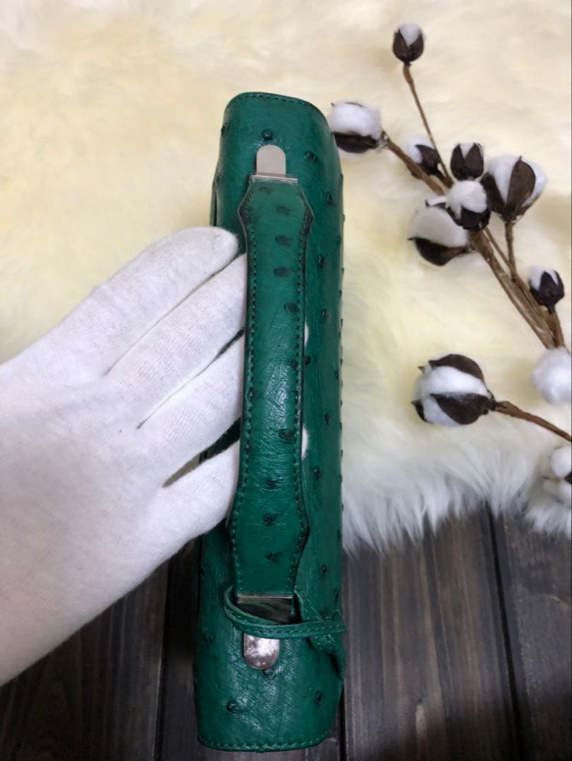 日本製 JRA認定 オーストリッチ公文バッグ 緑