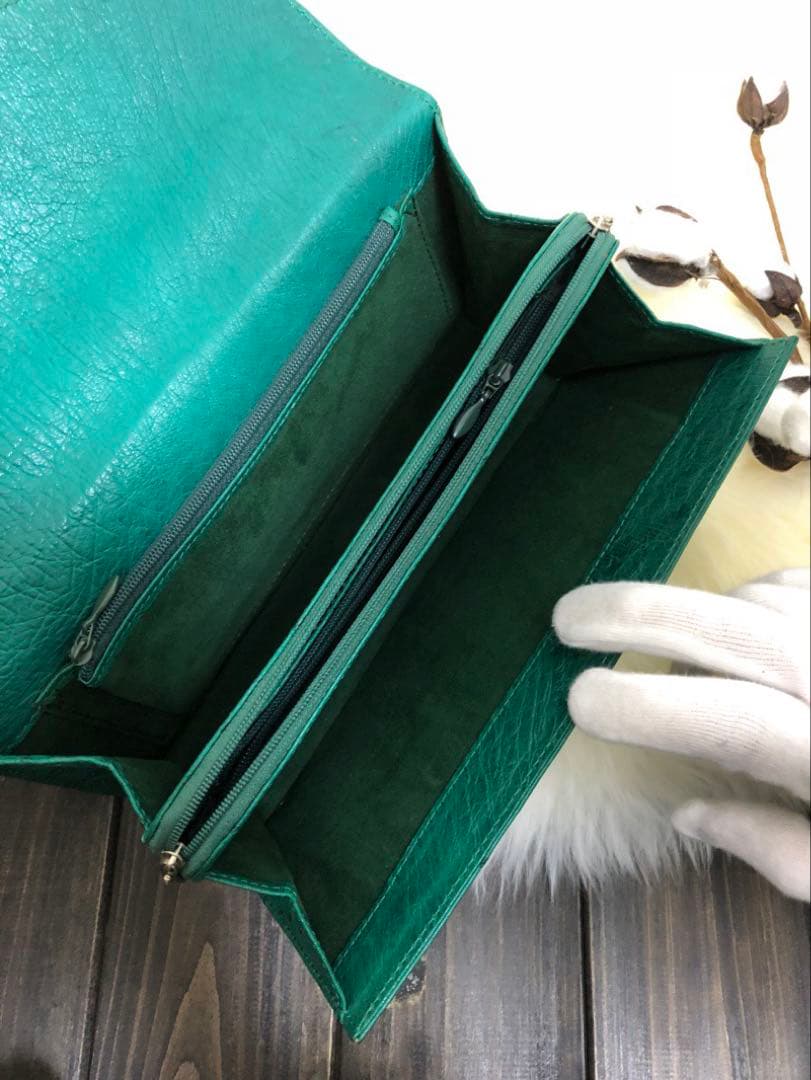 日本製 JRA認定 オーストリッチ公文バッグ 緑