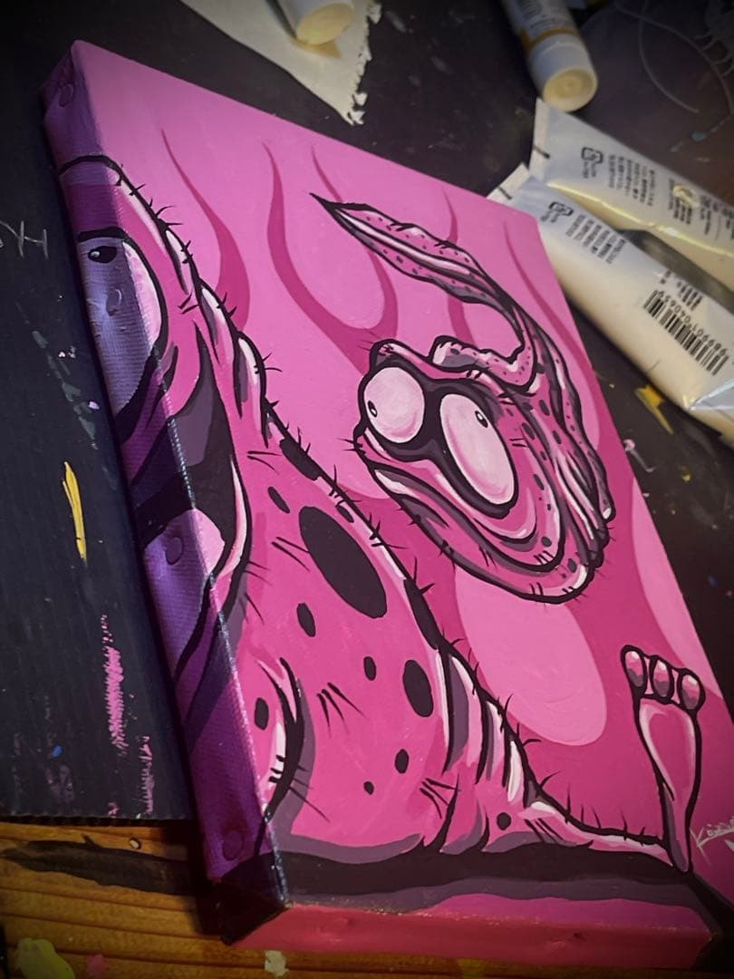 ロウブロウアート アクリル画 オリジナルキャラクターアート