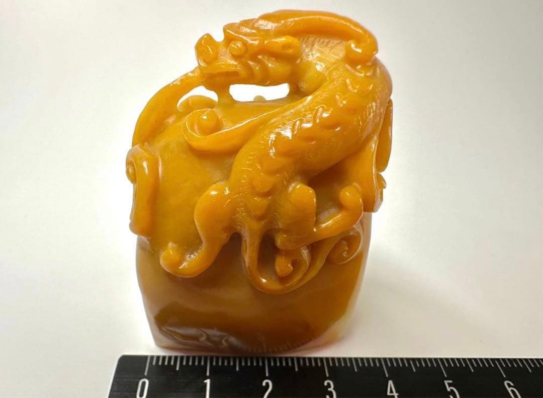 螭虎 古獣 田黄 高級印材 ラオス 篆刻 印材 印石 書道 落款 遊印