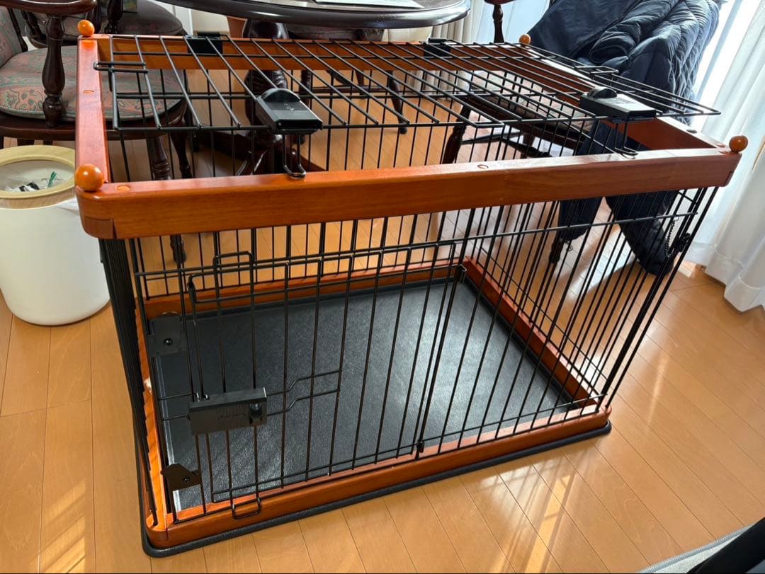 【1月末まで】犬用ケージ 小型・中型犬 木製フレーム 犬用ケージ 小型中型犬用 木製フレーム