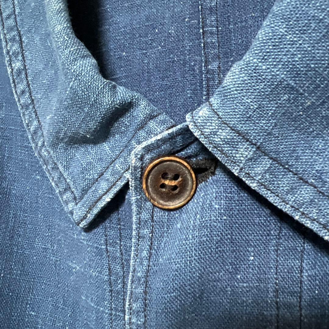 30s〜40s フレンチヴィンテージ インディゴリネン ワークジャケット