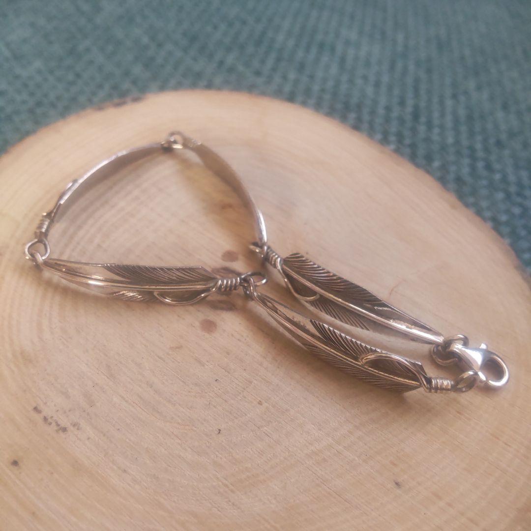 Navajo・chris charley・OLD 5連フェザーブレスレット・希少