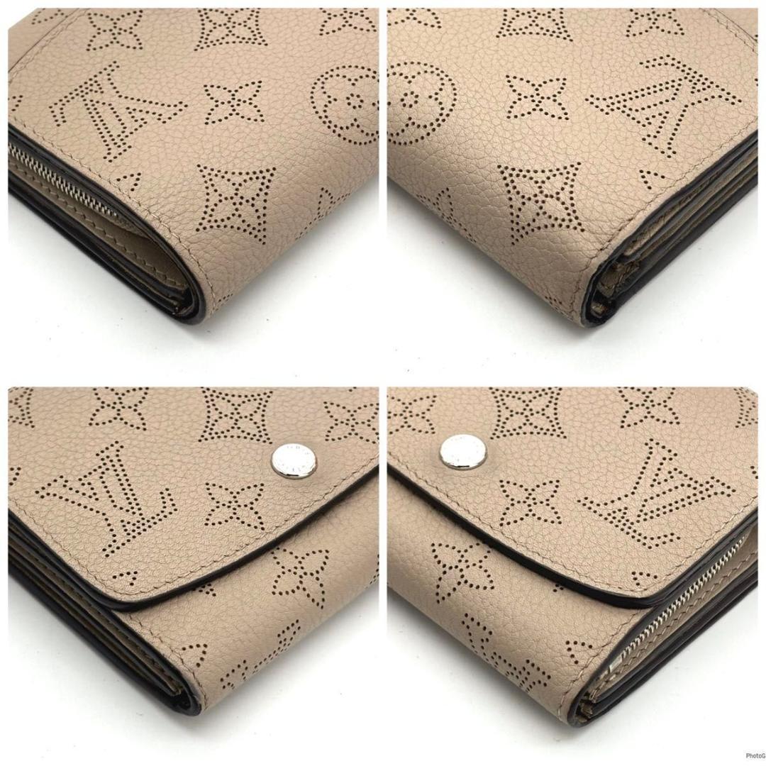 ルイヴィトン マヒナ イリス コンパクト 二つ折り財布 ガレ グレージュ