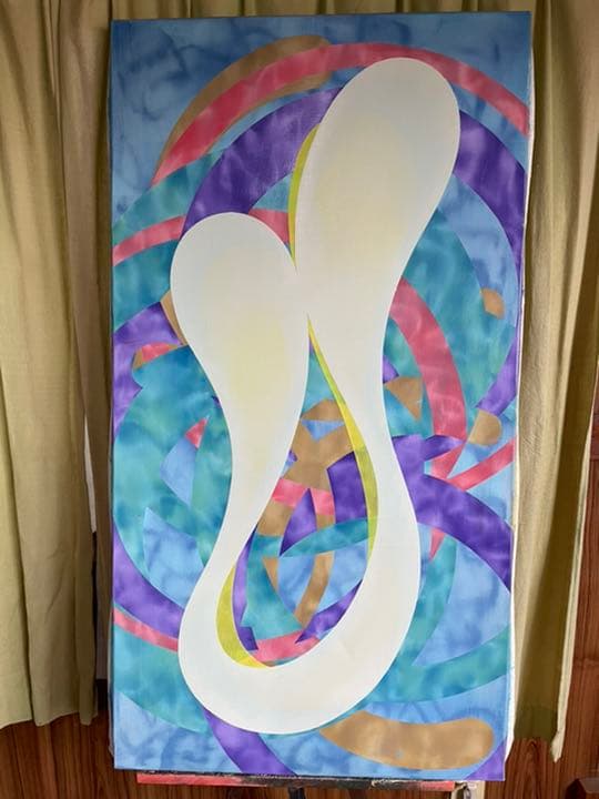 油絵 現代アート 愛Ⅲ 作者 あんどうまさひろ 油彩画