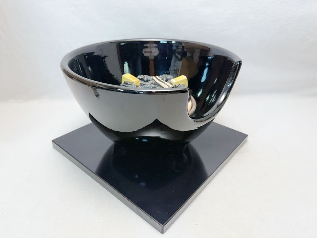 茶道具 野々田商店製 黒真塗風炉型 電熱器 炭型ヒーター100V -400W元箱