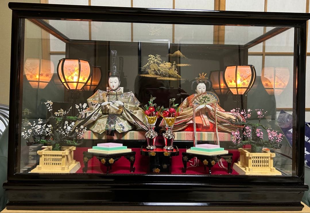 【美品】極上特選三月雛人形　親王飾り　壽誠作　『丹秀雛』　ガラスケース入り