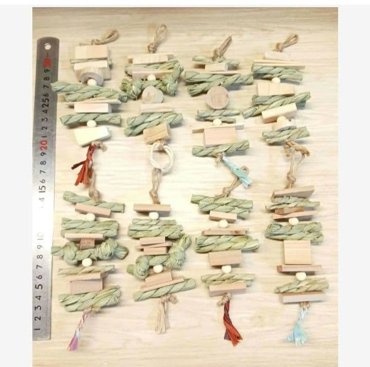 C342 インコ オオム カジカジ、ガジガジおもちゃセット かじり木 C342