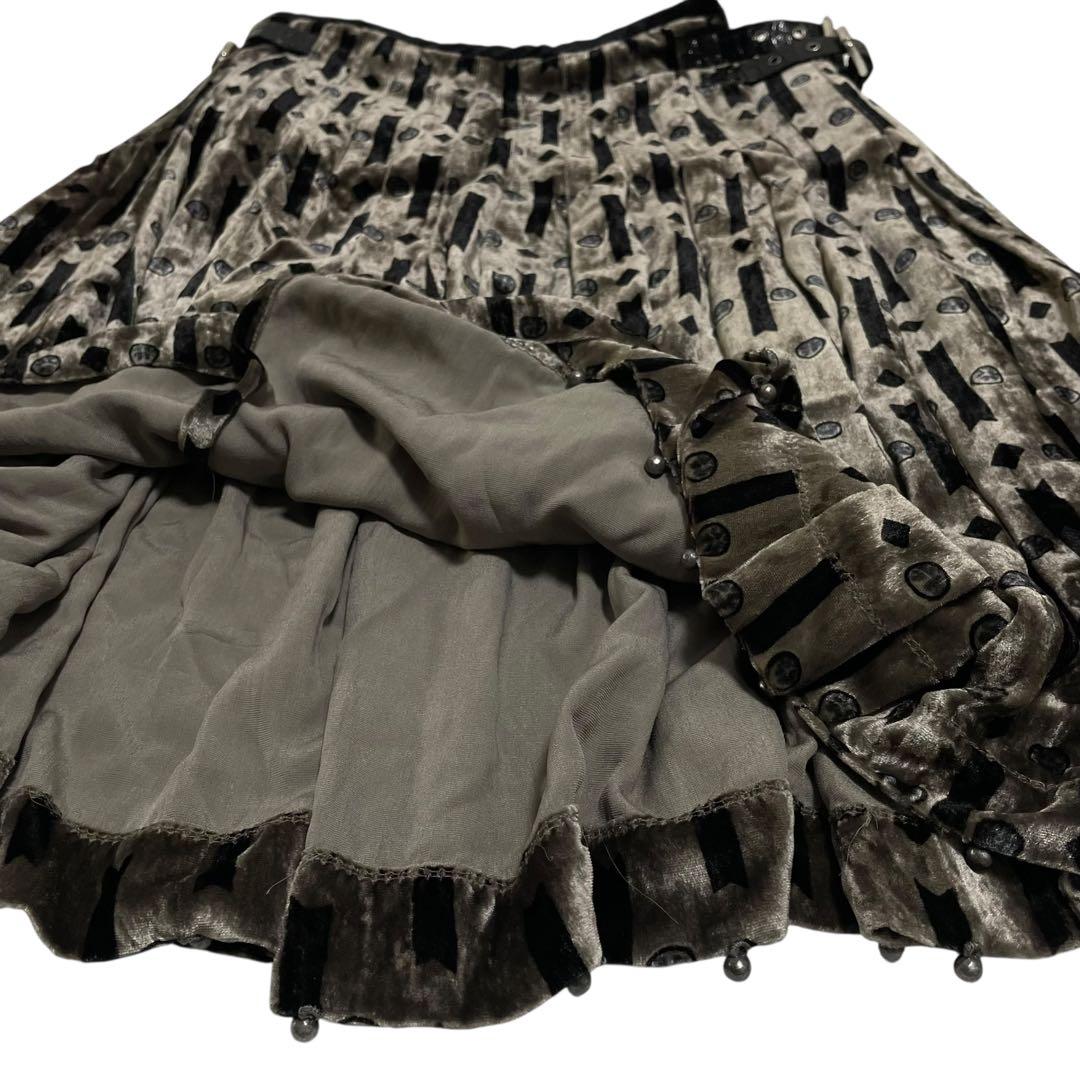 BOTTEGA VENETA /ひざ丈巻きスカート ベルベット 42 m978