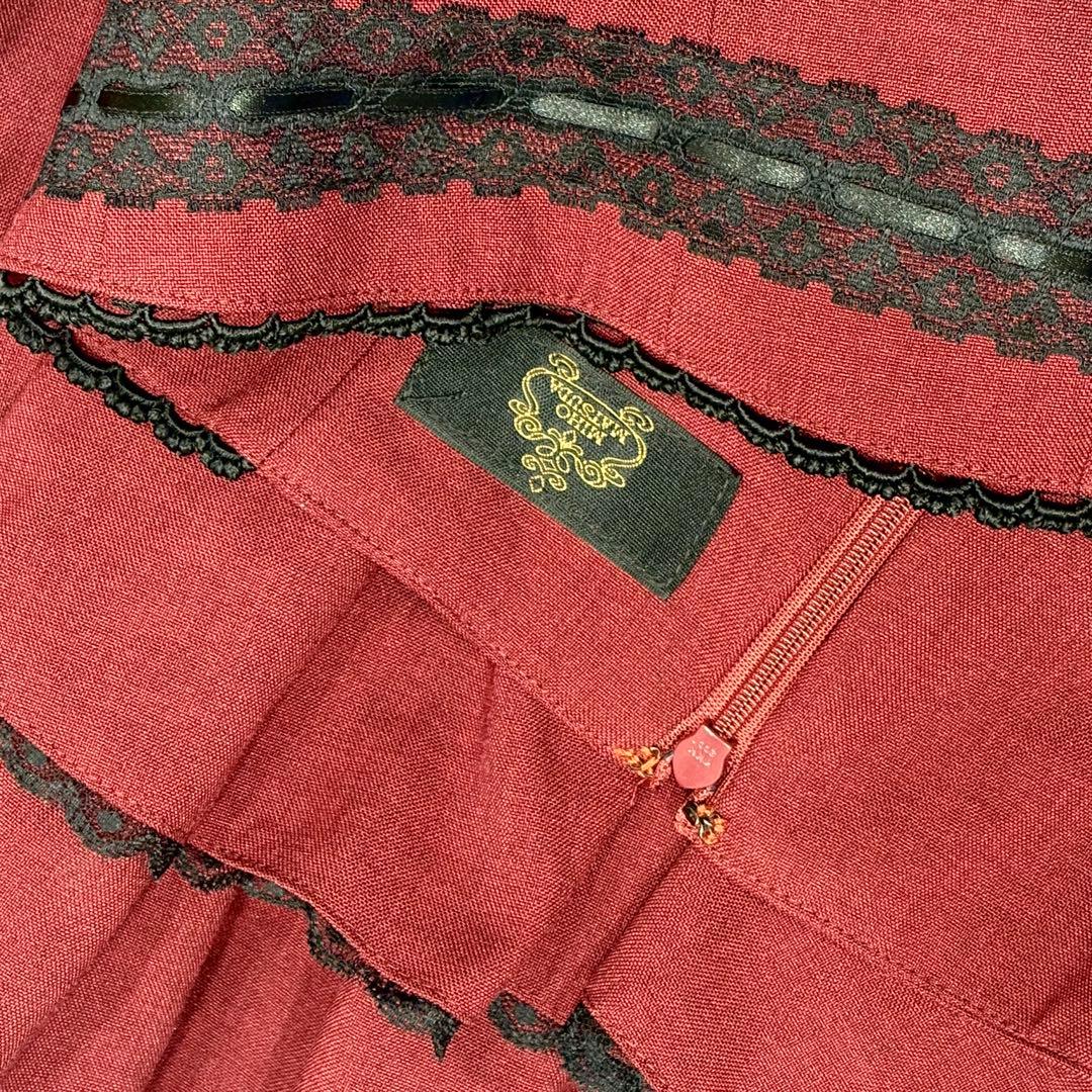 MIHO MATSUDA 2段 フリル フレアスカート ロリータ ゴスロリ 赤