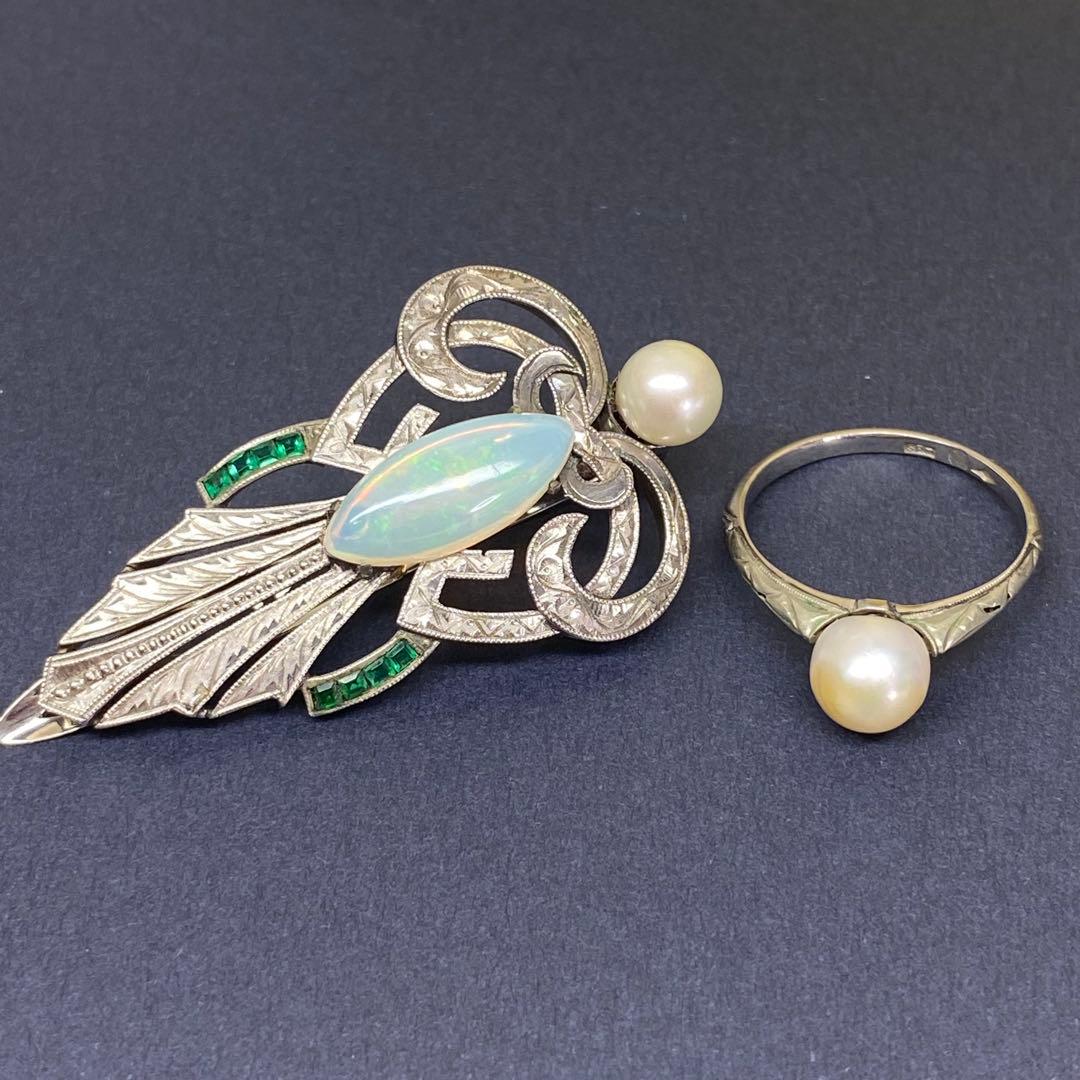 ヴィンテージ☆SPM☆絶品オパールと手彫りの素敵なブローチ☆おまけ