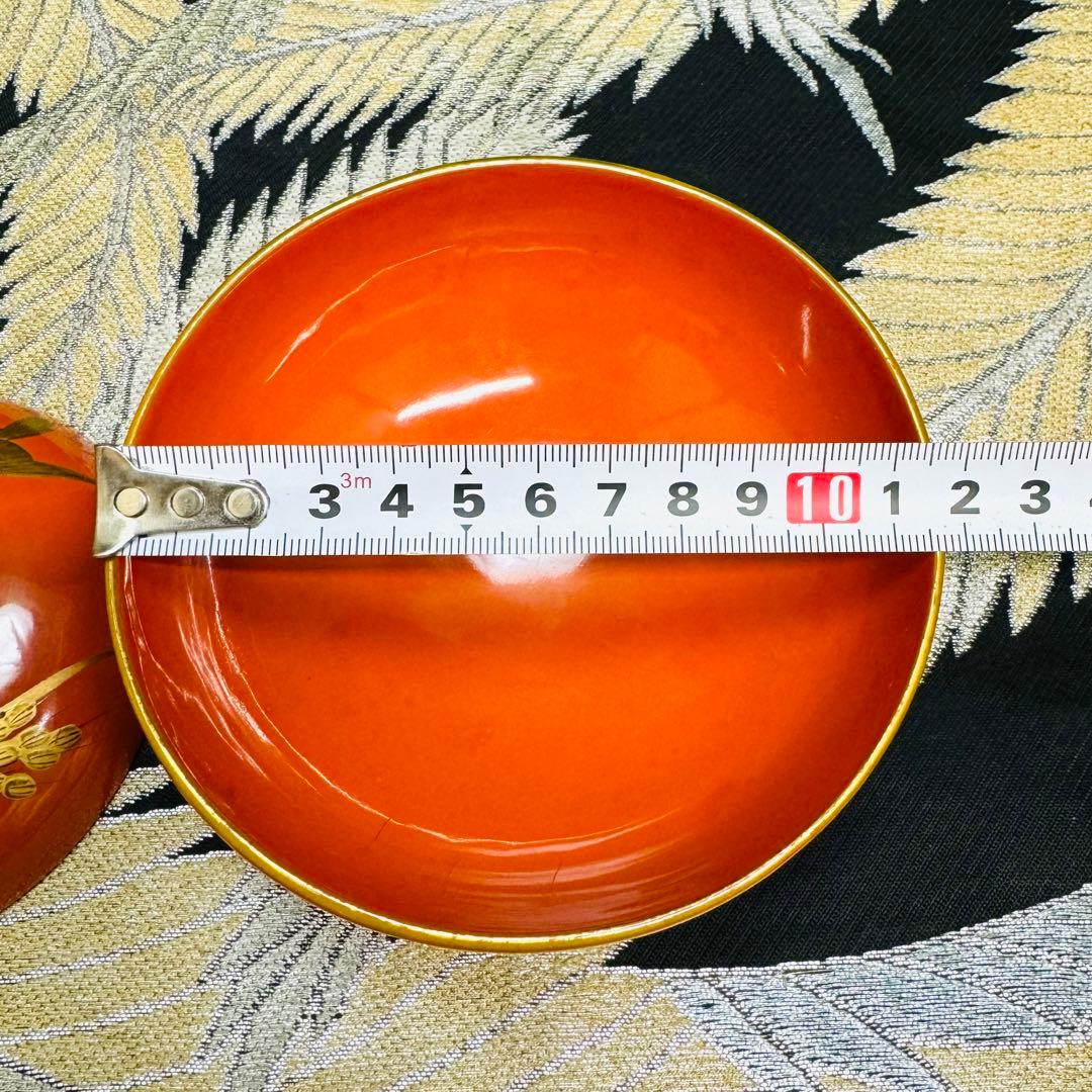 漆器　輪島塗　沈金　金蒔絵　木製　蓋付椀　お煮物椀　吸物椀　6客　骨董