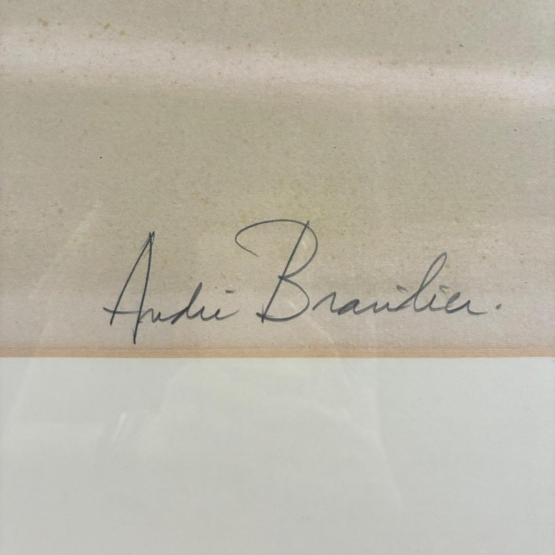 アンドレ・ブラジリエ「乗馬」リトグラフ 大作 直筆サイン入り 額縁入り