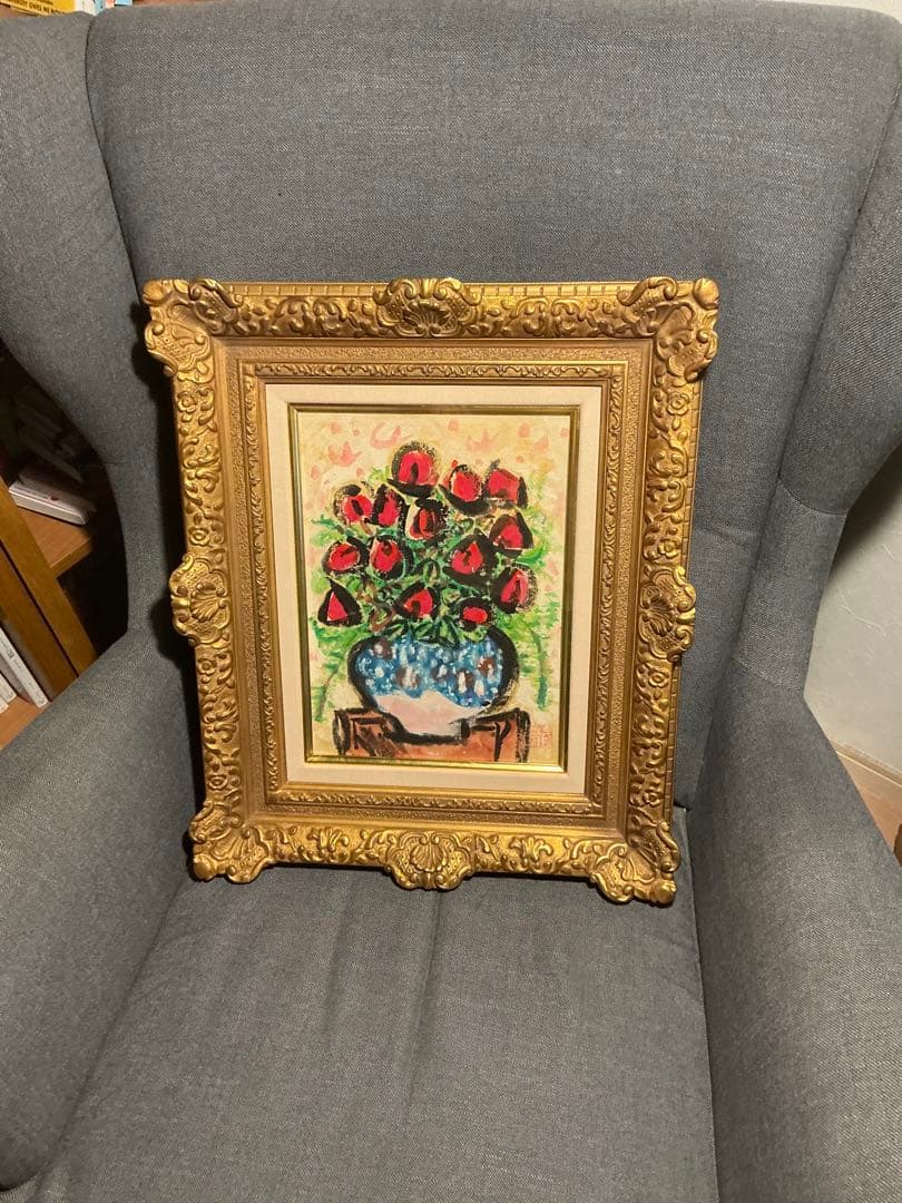 模写　　梅原龍三郎　　黒薔薇図 梅原 龍三郎「バラ図」 新品額装 : ギャラリーTOMIOKA - 通販 - Yahoo