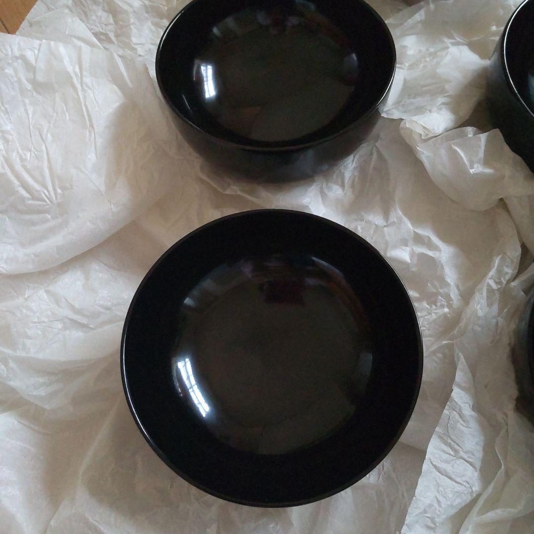 浄法寺塗　うるみ工芸　漆器 黒色椀 ５個セット 蓋付き　伝統工芸　新品未使用